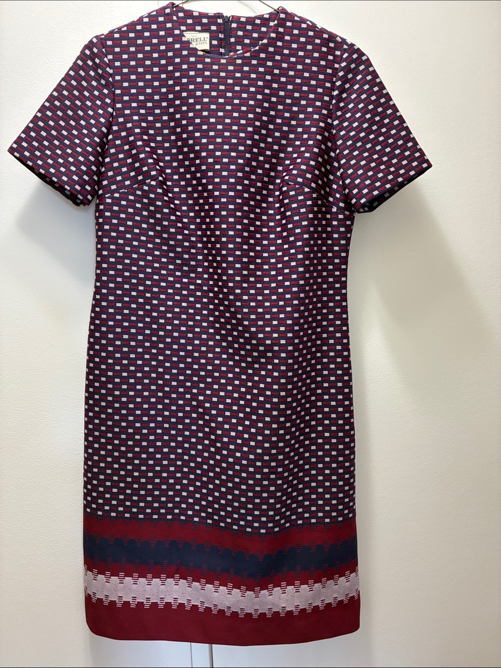 RARE Korell Vintage Burgundy Patterned Shift Dress
